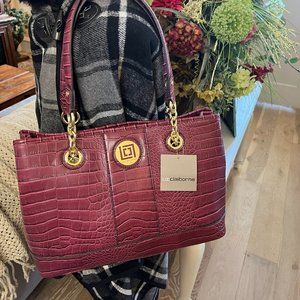 Liz Claiborne NWT Berry color Satchel paurse